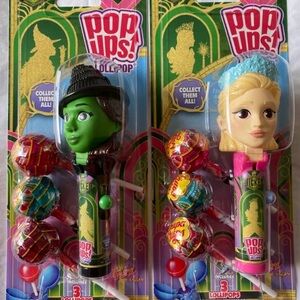 Pop Ups! Lollipop Holder. Wicked characters Glenda, the good witch. And Elphaba